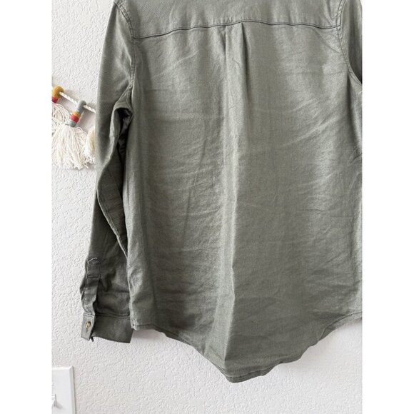 Level 99 X Evereve Linen Blend Gina Olive Green Utility Jacket Lightweight S - Picture 8 of 8